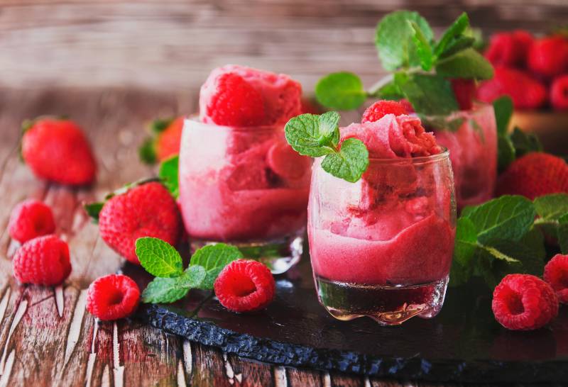 Sorbet Framboise avec framboise 